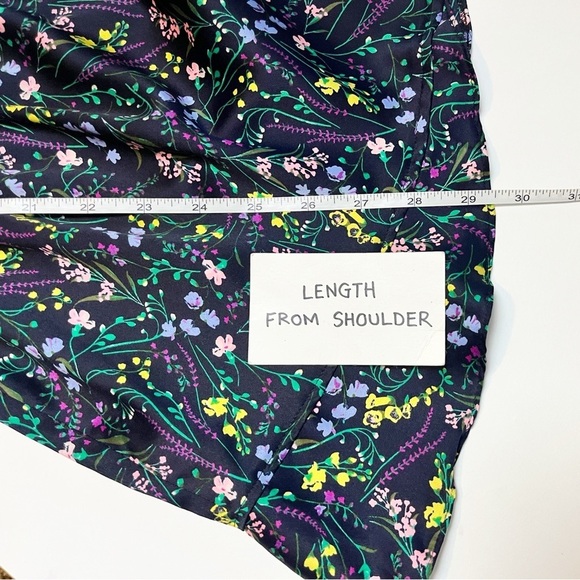 Victoria’s Secret Satin Floral Romper Medium black ditsy ruffle sleep loungewear - Picture 11 of 13